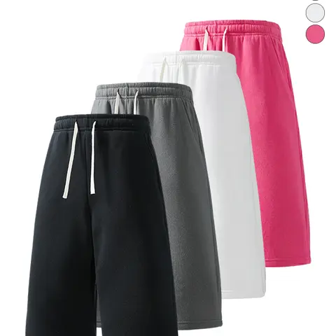 4-pack men’s 3/4 casual athletic sweatpants, loose straight cut, skin-friendly breathable fabric