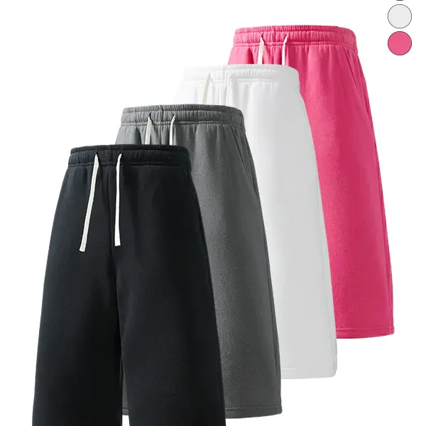 4-pack men’s 3/4 casual athletic sweatpants, loose straight cut, skin-friendly breathable fabric