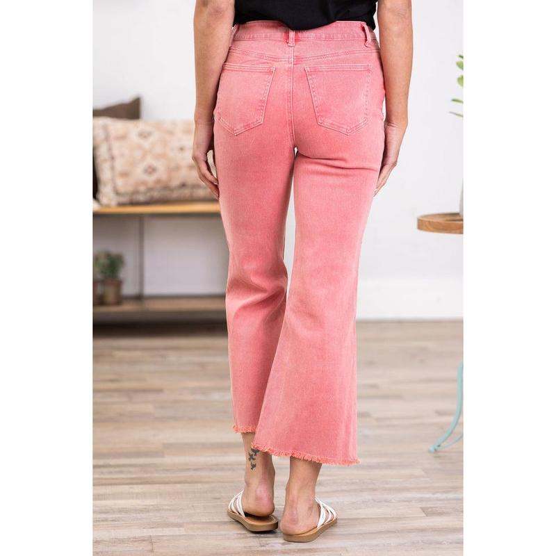 ***DOORBUSTER*** It's About Time 2 Colored Denim Wide Leg Jeans in Ash Pink