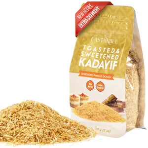 Eastanbul Toasted Kataifi (Shredded Phyllo Dough), Extra Crunchy & Sweet, Perfect for Dubai Chocolate, Knafeh & Desserts, Halal, 6oz