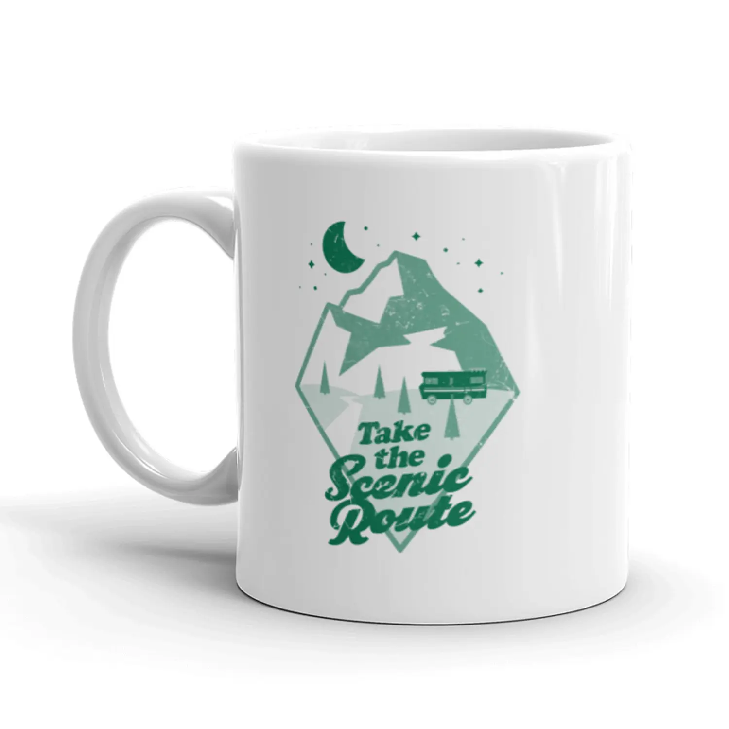 Take The Scenic Route Coffee Mug Funny Outdoor Camping Ceramic Cup - 11oz Funny Coffee Mugs Ceramic Printed Drinkware Cup