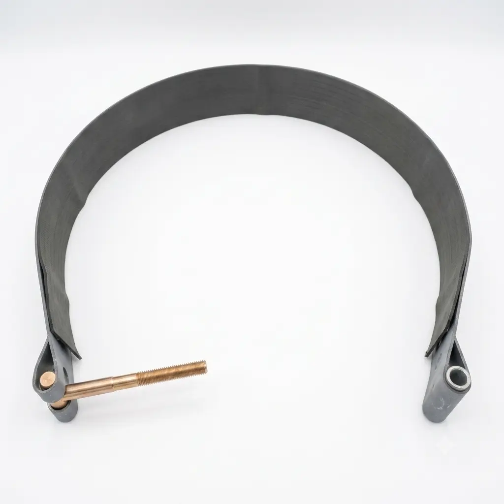Torque Polished Bolt-On 3.7” Stainless Steel Fuel Tank Strap with Webbing, Compatible with Peterbilt Trucks’ 26” Diameter Tanks, Replaces 11-04551-001P, 1104551001P