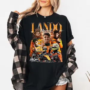 Lando Norris Vintage T-Shirt 100% Cotton, Gift For Woman and Man Unisex T-Shirt