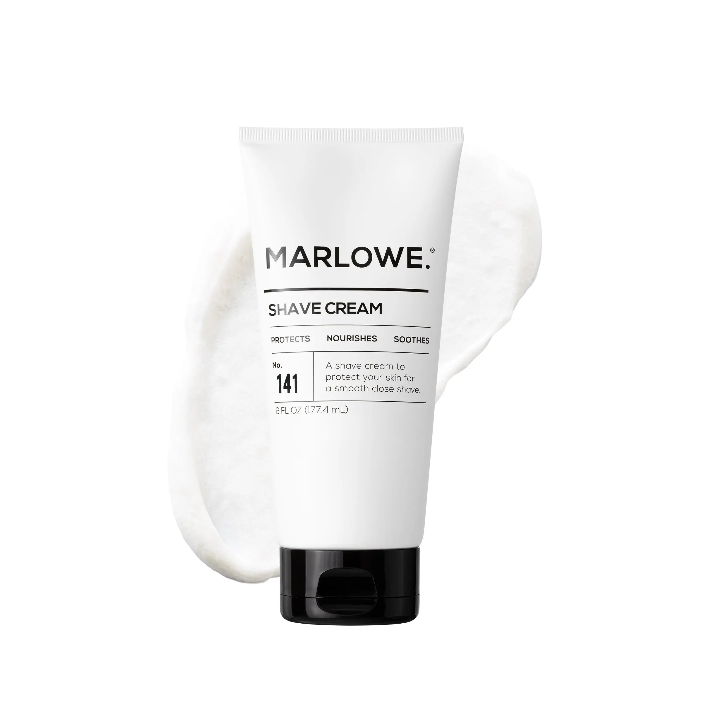 MARLOWE No. 141 Shave Cream 6 oz - Classic Shaving Product by MARLOWE Brand Coconut Foam Aftershave Cleansing