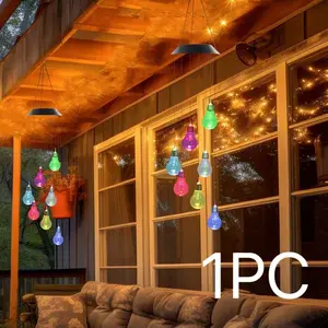 Solar Powered Glowing Wind Chime RGB Bulb LED Light, Garden Community Courtyard Decoration Atmosphere Lamp, Gift Idea, Solar Landscape Lights