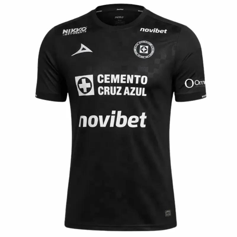 2526 Mexico League  Cruz Azul  Away Black Short Sleeve Long SleeveTop Soccer Jerseys LIGAMX Fan Edition
