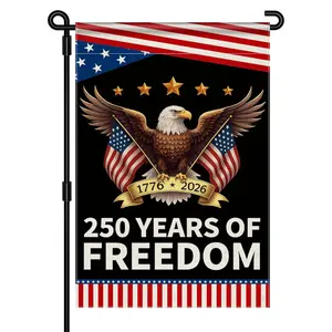 250th Anniversary America Garden Flag, 250 Anniversary USA Flag Patriotic Banner 250 Years of Freedom Yard Sign Eagle Design 4th of July Double-Sided Waterproof 1776-2026 Commemorative Flag 12x18 Inch