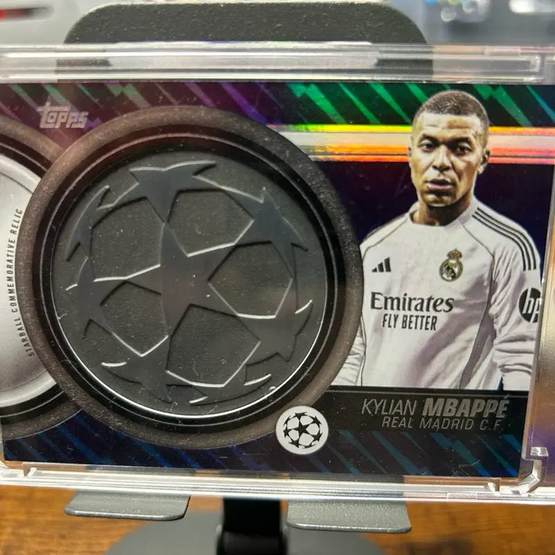 Topps Kylian Mbappe Real Madrid C F Commemorative Relic Soccer Card with  Black Soccer Ball Design Sports Trading - TikTok Shop