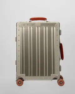 Lucent Aluminum Carry-On Suitcase, Champagne Gold