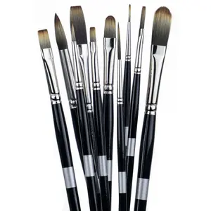 Set Kuas Lukis Trekell Spectrum Long Handle | Bulu Sintetis Serbaguna untuk Minyak, Akrilik, Aircolor, Gouache | Penggunaan Profesional dan Pemula