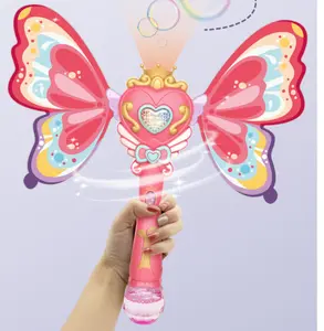 Kids Magic Wand Bubble Machine, Electric Bubble Blower Toy for Parties & Outdoor Fun - Multicolor