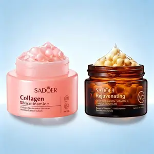 Collagen Nicotinamide & Vitamin C Capsule CreamCombo Set,Deep Moisturizing & Smoothing Skin CareDuo, Nourishing & Softening Daily Face Care Kit for AllSkin Types, Gentle Hydrating Formula