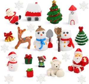 40-Piece Christmas Miniature Figurines Kit – Resin Santa Claus, Snowman & Reindeer for DIY Fairy Garden, Ornament Craft & Snow Globes