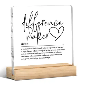 Difference Maker Gift, Inspirational Desktop Acrylic Plaque, Office Desktop Decoration, Inspirational Gift for Coach, Teacher, Boss, Employee