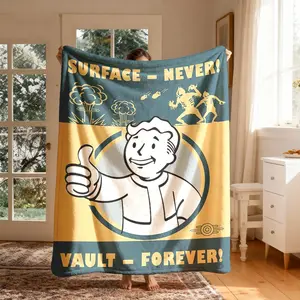Radiation Shelter Theme Flannel Blanket, Large Size, Soft Lightweight Warm, Perfect for Bed Sofa Office Camping Travel, Christmas Gift, Throw Blanket