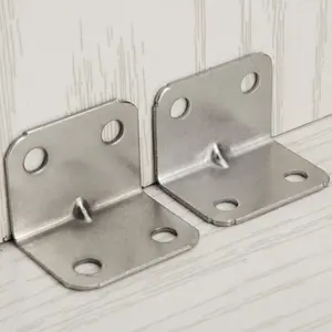 Stainless Steel L-Shaped Corner Brackets for Secure Wall Mounting Solutions,4-hole 90-degree Angle L-bracket, Corner Bracket, Angle L Bracket, Suitable for Table, Chair, Cabinet, Wardrobe, Hardware, Heavy Duty, Parts, Screws, Home
