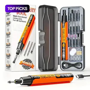 39-Piece USB Polishing Electric Tool Set, Car Polisher, Cordless Drill Bits, USB Rotary Kit for Wood Metal Gemstone Grinding & Polishing