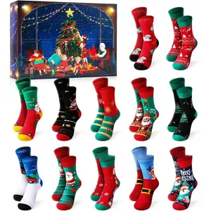 Christmas Eve Autumn and Winter Mid-Calf Socks Halloween Countdown Calendar Box Christmas Socks Gift Blind Box
