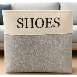 Compact Entryway Organizer for Shoes - Space-Saving Storage Solution - Durable Fabric Bin with Handles - Holds Multiple Pairs Neatly - Versatile for Closet or Mudroom - Easy Access Design Decor Racks bee charm mini basket