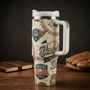 Luxesin Vintage Baseball Lague 40oz Tumbler Vintage Travel Mug