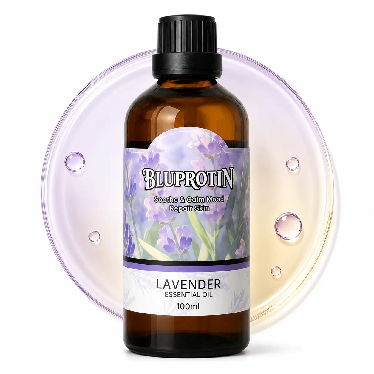 [BLUPROTIN] Lavender Body Oil | Lightweight Moisturizing Massage Oil with Lavender Essential Oil & Vitamin E | After-Shower Body Care for Soft, Smooth Skin | 100ml / 3.38 fl.oz. turmeric