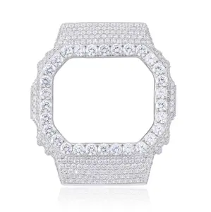 【CMW13】UCCIYO Compatible-DW5600 Watch Case Lab-Created Moissanite  Iced Out 18k Gold-Plated Watch Bezel Case for Women Men Hip Hop Jewelry Gift summervibes