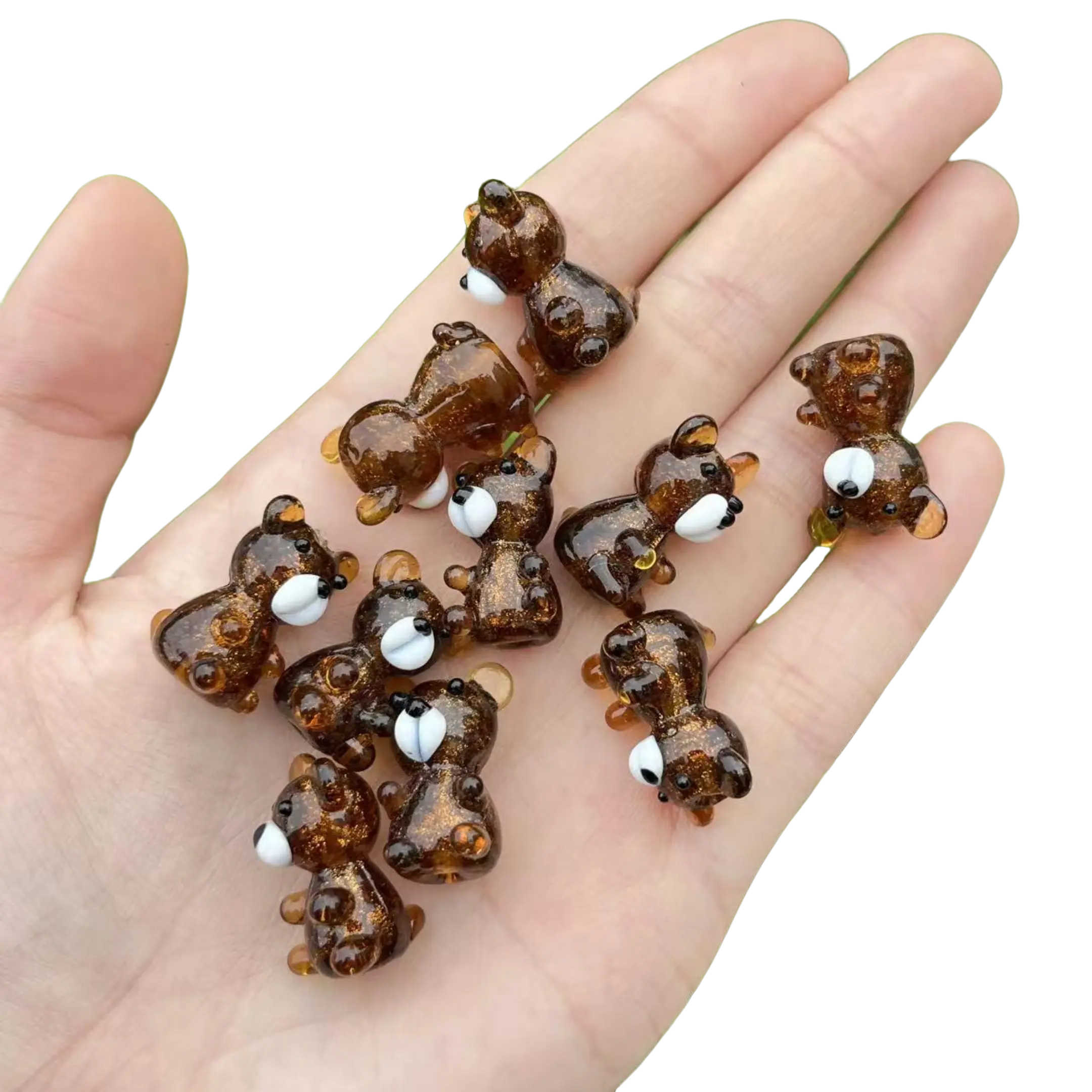 Adorable Bear Charm, 19x23mm 3D Luli Crystal Pendant in Coffee Brown, Handmade Bead for DIY Jewelry Making & Unisex Crafting, Charms & Pendants, 19×23 Mm, Animal, Handmade Charm