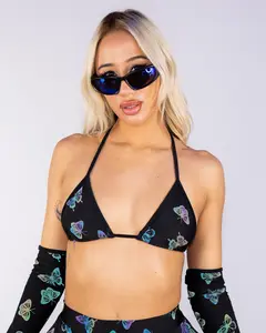 Flash Reflective Butterfly Bikini Top