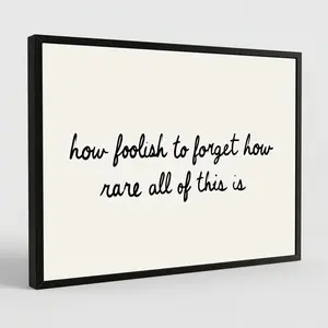 How Foolish to Forget Minimalist Poster Print Inspirational Quote Wall Art