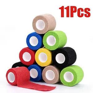 Self-Adhesive Sports Bandage - Independently Packaged, 12 Random Colors, Durable, Highly Adhesive, Breathable, Sports Injury Protection for Knee/Wrist/Ankle Sprains & Swelling, Ideal for Fitness Use