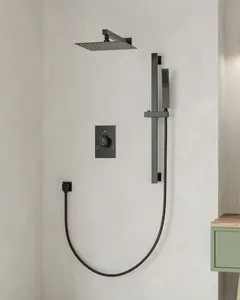 10" High-Pressure Rainfall Wall Mount Complete Shower System with Rough in-Valve | Smart Temp Flow | Revitalize with Body Jets | Stable Water Temperature | Precision Temperature Control | 2 Spray patterns | Pressure-Balanced | Rainfall Cascade