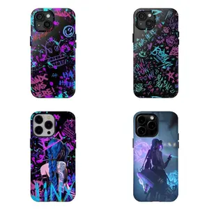 A-Arcane Jinx Neon Graffiti Phone Case|Neon Purple Street Art Protective Phone Case For iPhone 17 Pro Max 16 15 14 13 12 11 for Samsung S21 S22 S23 S24 S25 Phone Case|Tough Phone Case|Valentine's Day Gift | Gift for Him/Her
