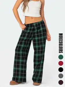 Women's Christmas Plaid Sleepwear Pajamas, Comfy Loungewear, Casual Comfortable Home Clothing, Fall & Winter Fashion, Perfect Gift for Christmas