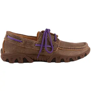 Ferrini Italia Womens Leather Boat Flats Casual - Brown