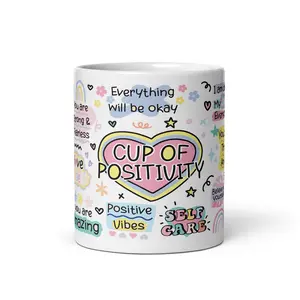 NEU Cup Of Positivity Mindfulness Affirmations Mug Positive Vibes For Law Of Attraction Gifts Her Microwave Safe BPA Free