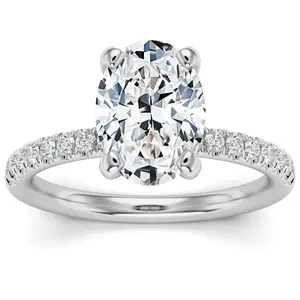 3 1/2Ct Oval Diamond Engagement Ring Lab Grown in 14k White, Yellow or Rose Gold 3 1/2Ct Oval Diamond Engagement Ring Lab Grown in 14k White, Yellow or Rose Gold