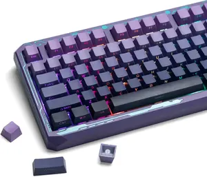 Womier Gradient Double Shot PBT Keycaps,Shine Through Custom Keycap Cherry Profile for All Layout Mechanical Keyboard