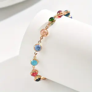 A Bohemian Elegant Candy-Colored Beaded Anklet Suitable for Women And for Everyday, Parties, And Vacation Outfits