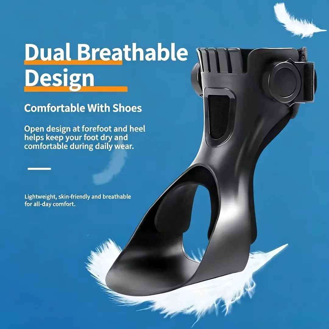 Adjustable Foot & Ankle Balance Support Sleeve, Black Wearable Foot Position Stabilizer, Breathable Daily Walking Stability Wrap for Weak Ankles, Mobility & Foot Care Healthcare Brace, Breathable Fabric Tool