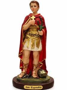 San Expedito - Saint Expeditus Resin Figurines - 8 Inch and 6 Inch Religious Decor Ornaments