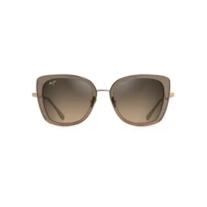 Maui Jim Violet Lake Sunglasses HS843-24A Transparent Taupe with Gold Frame HCL Bronze Lenses