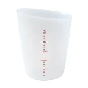 Silicone Measuring Cup, 1 Count 500ML/250ML/125ML Double Scale Soft Measuring Cup, Baking Utensils for Home Kitchen Cooking, Kitchen Gadgets, Kitchenware