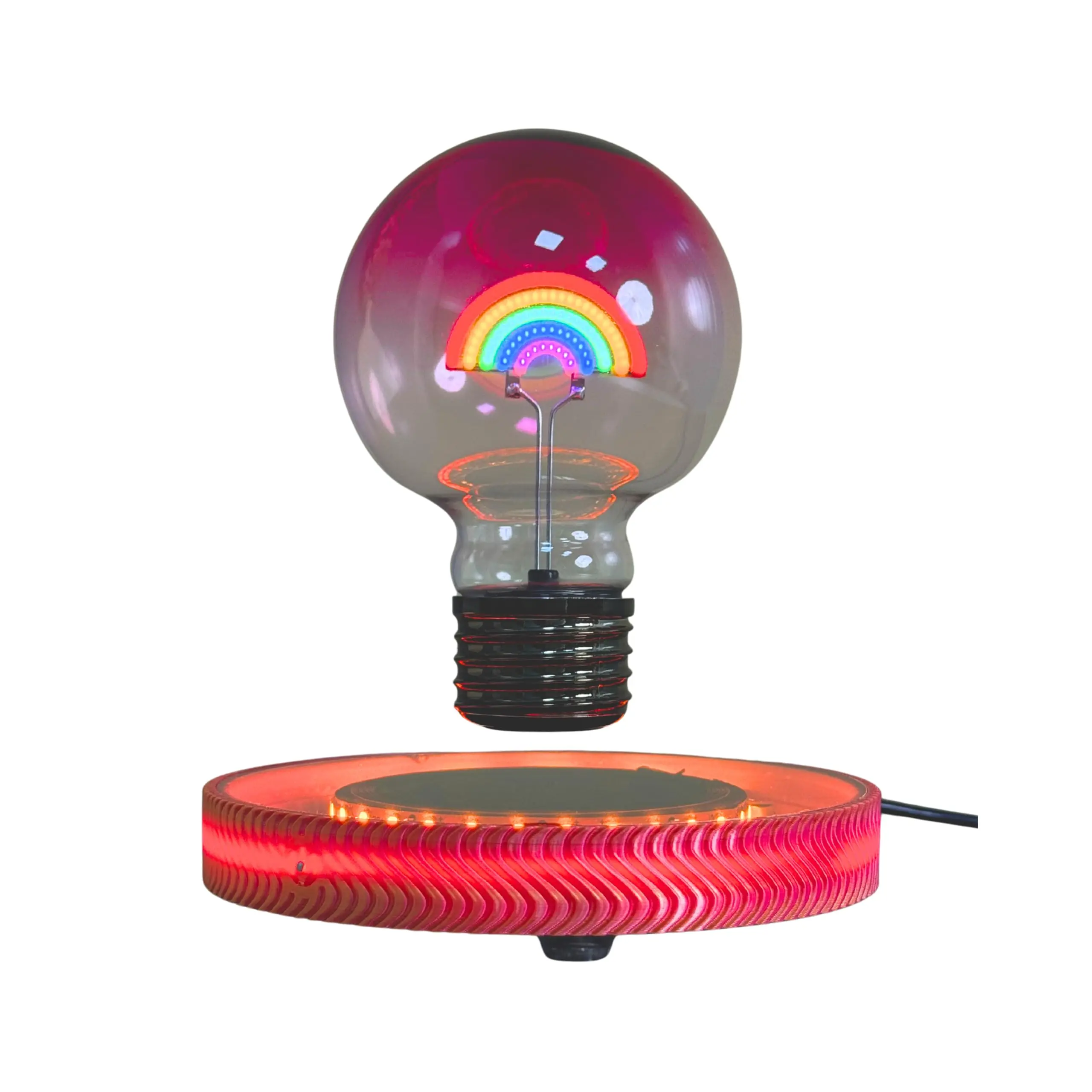 DYMOND Levitating Lamp Magnetic Ambient Lighting Floating Rainbow Light Bulb Desk Lamp for Unique Gifts Home Office Table & Room Desk Decor