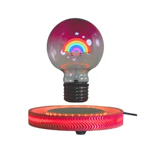 DYMOND Levitating Lamp Magnetic Ambient Lighting Floating Rainbow Light Bulb Desk Lamp for Unique Gifts Home Office Table & Room Desk Decor