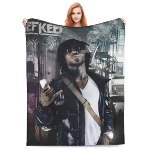 Chief Keef Fleece Blanket Cozy Rap Music Throw Blanket Soft Warm Cute Bedding for Bedroom Living Room Couch Travel Outdoor
