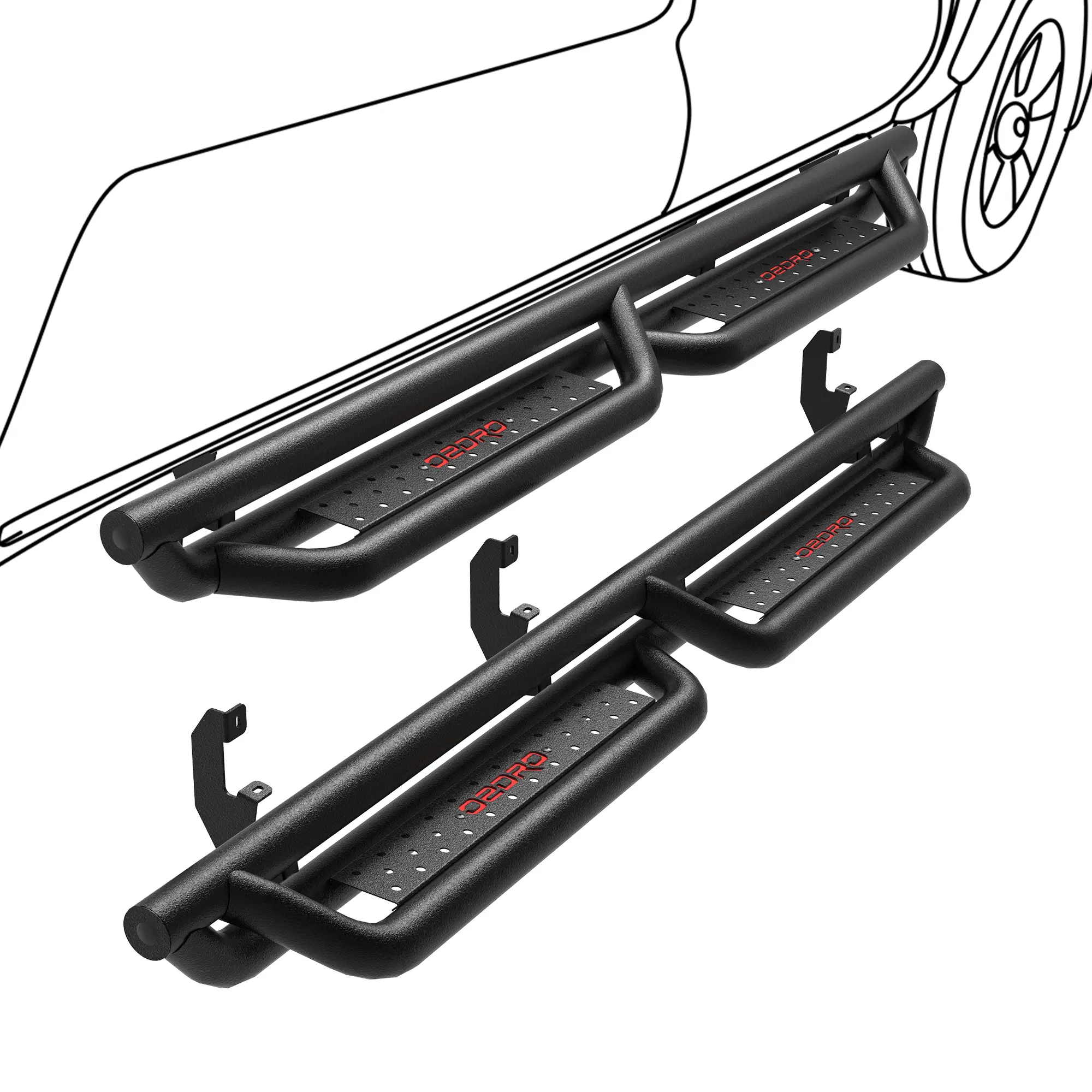 【fathersdaygift】6'' Running Boards Compatible with 2019-2025 Chevy Silverado/GMC Sierra 1500 Crew Cab, 2020-2025 2500HD 3500HD(Excl. 2019 1500 LD/Limited), Drop Side Step