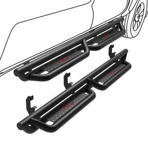 6'' Running Boards Compatible with 2019-2025 Chevy Silverado/GMC Sierra 1500 Crew Cab, 2020-2025 2500HD 3500HD(Excl. 2019 1500 LD/Limited), Drop Side Step
