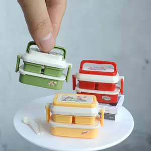 1:6 Miniature Picnic Basket Dollhouse Accessory Miniature Furniture with Openable Lid Realistic Doll Food Props for OB11 BJD Blythe Scene Display
