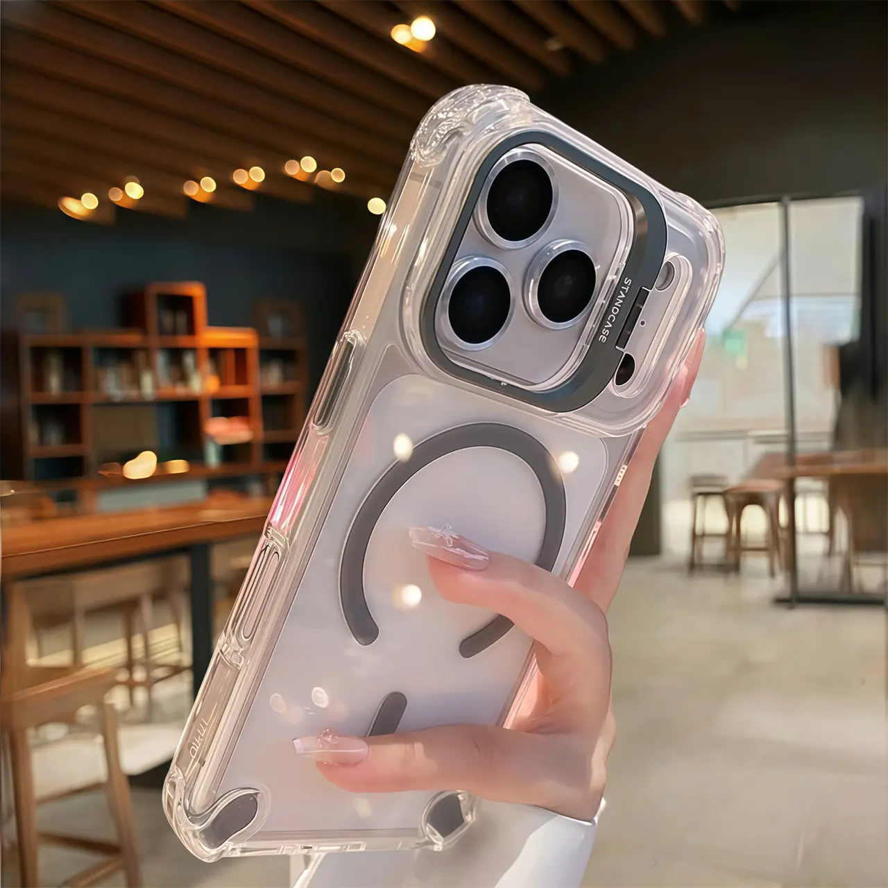 【 iPhone17 case 】Airbag anti fall lens bracket magnetic Phone case iphone17 Pro Max 16 15 Air for iPhone case silicone soft shell TPU shockproof