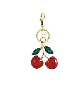 1pcs Summer Fresh Cherry Women's Bag Charm Cute Sweet Keychain Accessories Creative Car Key Accessory,bag charms for purse，bogg bag charms， Casual Style, No Choking Hazard Warning